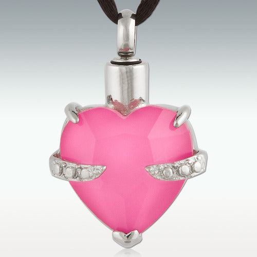Bijou Funéraire Cœur Rose